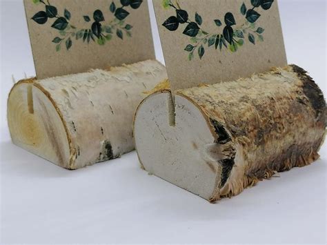 Card Holders 12 Pieces Birch Wood Place Card Holder Rustic Etsy