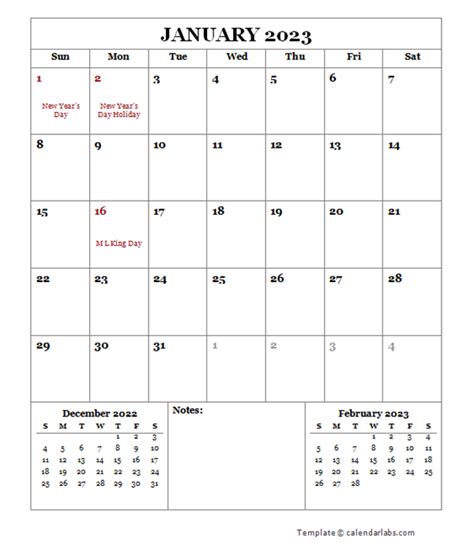 2023 Calendar Weekly Planner Template