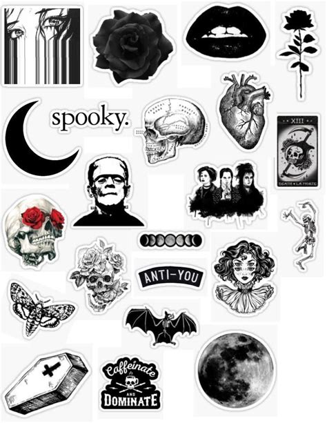 ^^ for an anon~ hope you like this a bunch! gothic stickers gothic sticker packs grunge goth black ...
