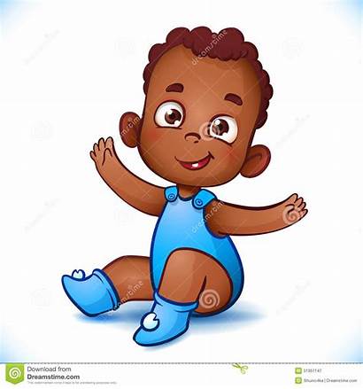 Cartoon African American Ethnic Boy Clipart Child