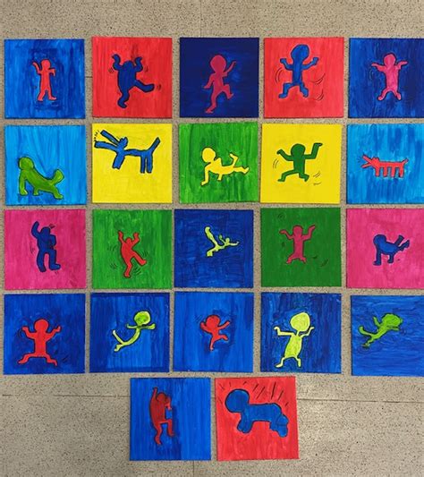 Mit Acrylfarben Auf Leinwand Keith Haring Grundschule Egels