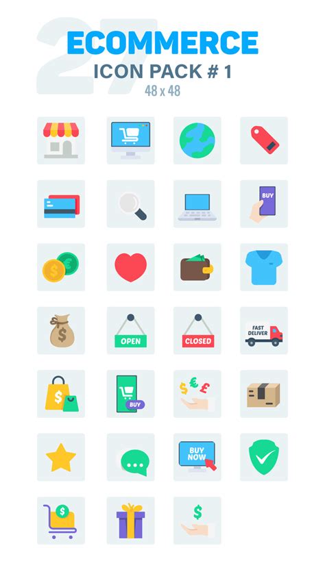 Ecommerce Flat Icon Pack 1 Color Ecommerce Vector Icons Set 6571199
