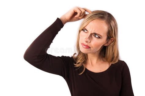 Woman Scratching Head Stock Image Image Of Woman Attractive 10096741