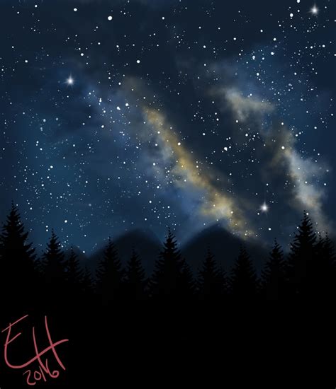 Digital Painting 003 Starry Night Sky By Macgyvr On