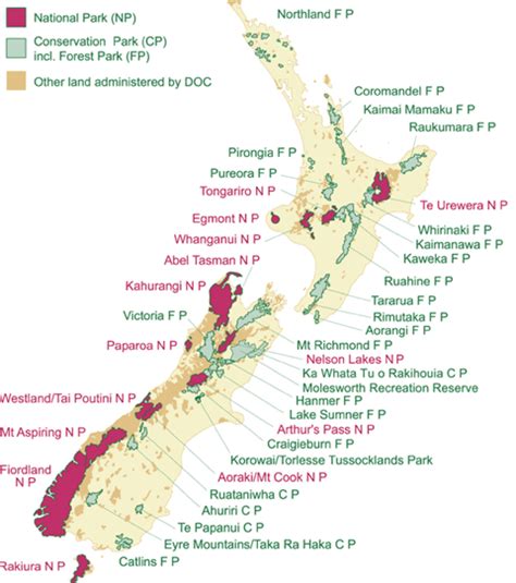 Map Of Public Conservation Land Appendix 2 Map Of New Zealand