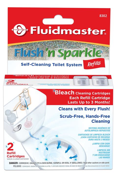 Fluidmaster 8302p8 Flush N Sparkle Automatic Toilet Bowl Cleaning