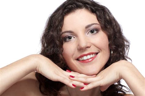 Beautiful Laughing Woman With Brunette Curly Hair Stock Image Image Of Hair Hairstyle 44491981