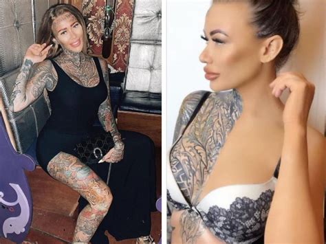 UK S Most Tattooed Woman Body Tattooed Heavily Inked Woman Covers Half Her Skin In Make Up