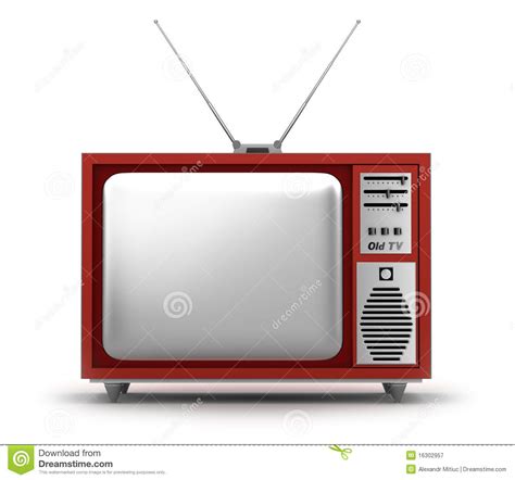 It uses a cathode ray tube like older television sets and features a glossy orange finish. Retro Televisie stock illustratie. Illustratie bestaande ...