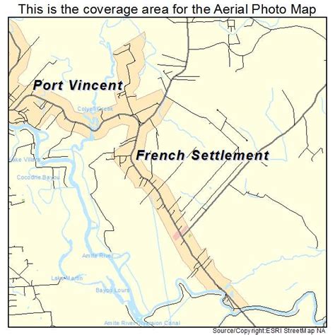 Aerial Photography Map Of French Settlement La Louisiana