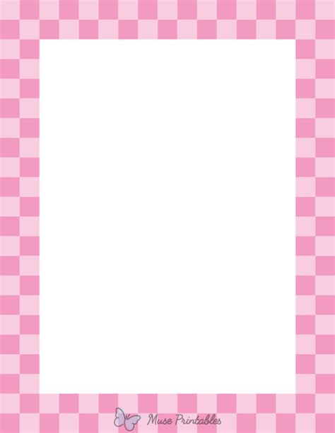 Printable Pink Checkered Page Border