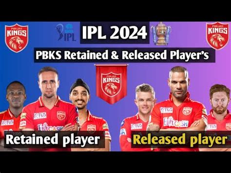 Punjab Kings Retain Release Player Ipl Pbks Retained Player Pbks Released Player