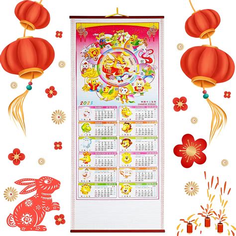 Pergamino Calendario Año Nuevo Chino 2023 Año Conejo Calendario Pared