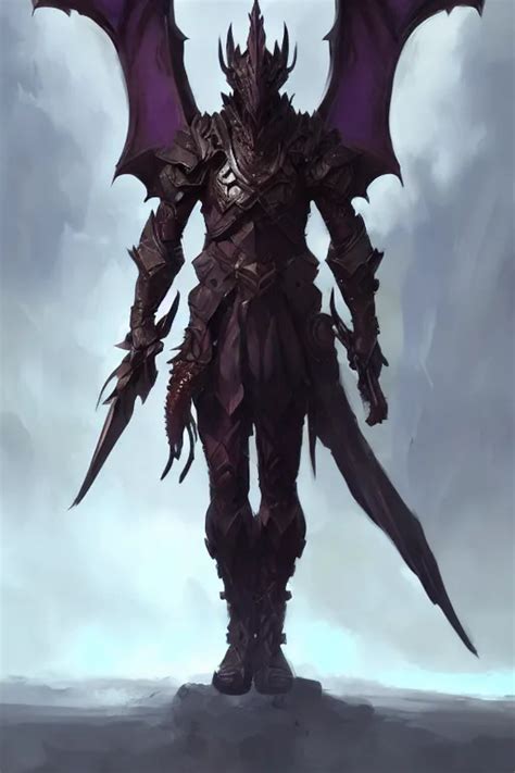 Man Hunter Dragon Inspired Armor Dragon Wings By Stable Diffusion