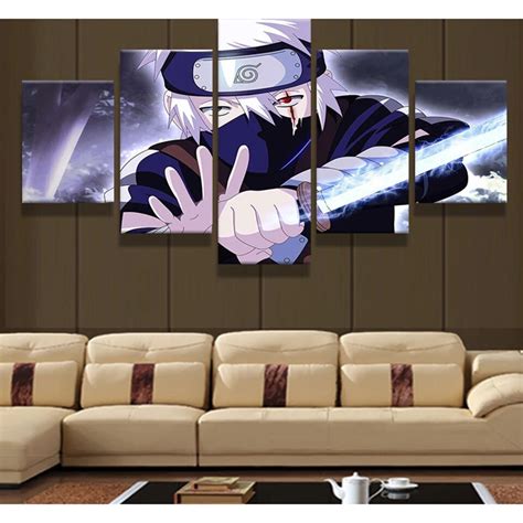 5 Pieces Canvas Paintings Anime Cartoon Naruto Poster Pictures Home
