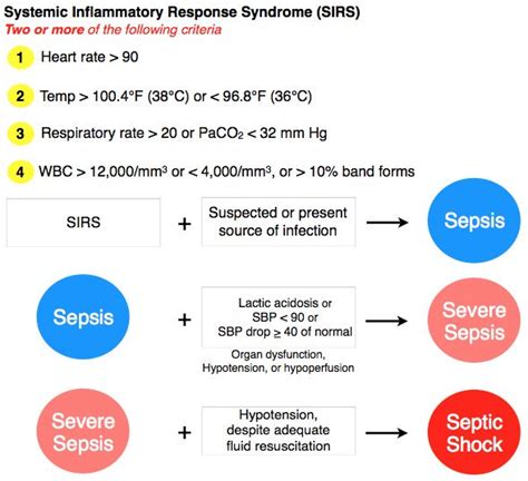 Sepsis, like septicemia, is an infection that has moved deeply into the body, involving the subcutaneous or submucosal layers, connective tissue, lymph system, or blood. Systemic Inflammatory Response Syndrome (SIRS) Criteria ...