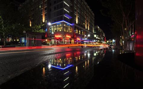 Hd Late Night Street After A Rain Shower Wallpaper Download Free 71685