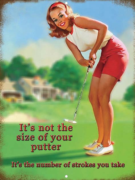 funny golf vintage retro it s not the size of your putter aluminum tin sign 9x12 ebay golf