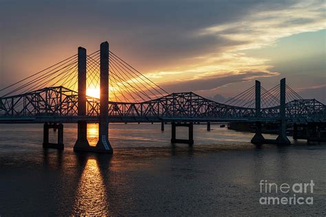 Sunset On The Ohio River D010762 Photograph By Daniel Dempster