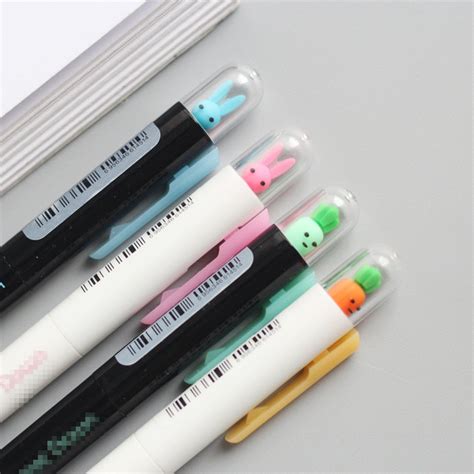 Cute Kawaii Animal Press Shape Gel Ink Pens School Office Supplies For
