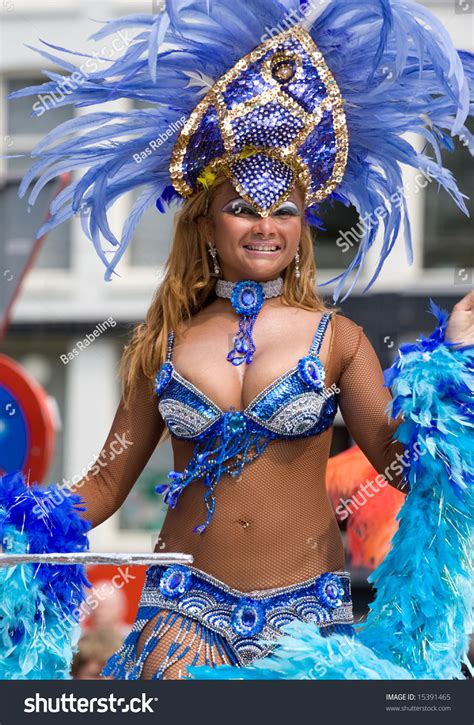 beautiful girl in a summer carnaval street parade rotterdam netherlands 26th of july 2008