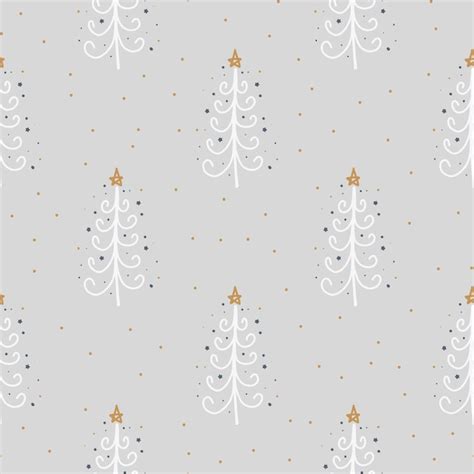Premium Vector Christmas And New Year Symbols Tree Seamless Pattern Vector Cute Print
