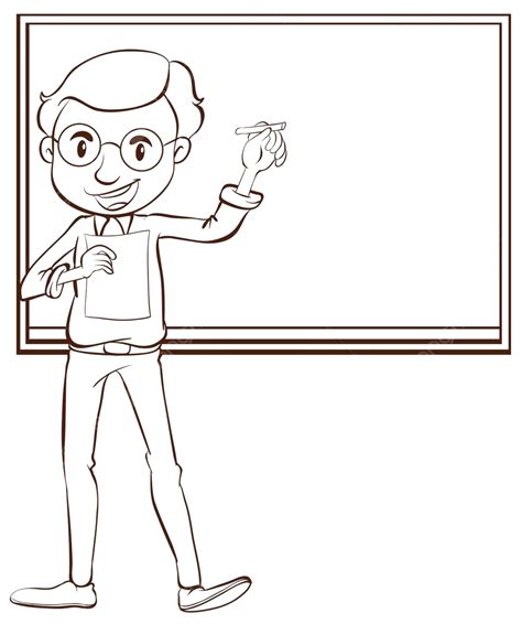 A Plain Drawing Of A Male Teacher University Schoolteacher Illustration