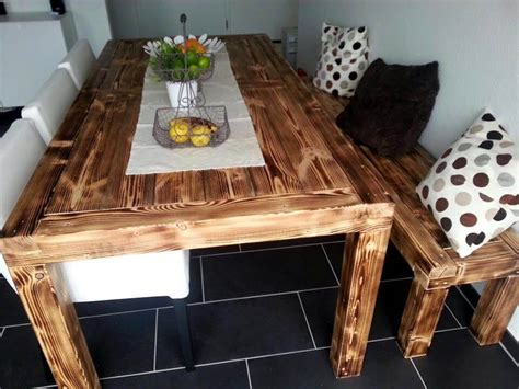 Rustic Style Pallet Dining Table Set 101 Pallets