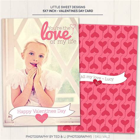 Valentines Day Card Photoshop Template For Etsy Photoshop Template