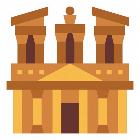 Petra Jordan Landmark Architecture Monuments Icon Download On