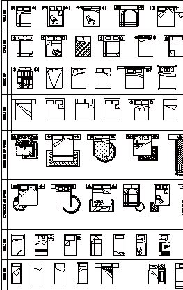 Bedroom furniture dwg autocad download free: Furnitures CAD Blocks, thousand dwg files: beds, chairs, armchairs, tables, sofas in plan and ...