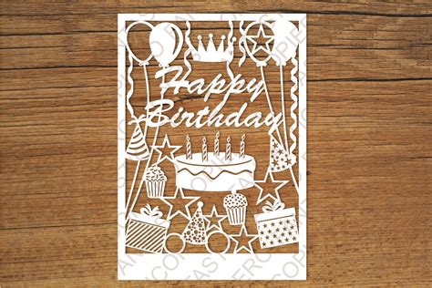 Happy Birthday Papercut Cricut Card Designs Birthday Woman Svg For Cards Happy Birthday Card Svg