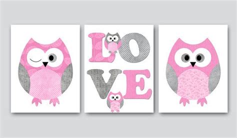 Kids Wall Art Owl Nursery Owl Decor Baby Nursery Art Decor Etsy Owl