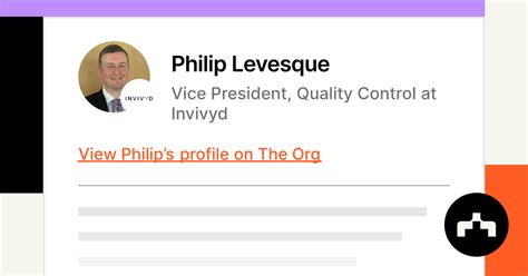 Philip Levesque Vice President Quality Control At Invivyd The Org