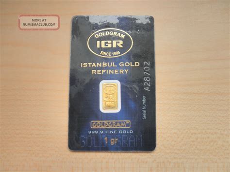 1 Gram Gold Igr Goldgram 9999 Pure 24k Bar Ingot On Card With Serial