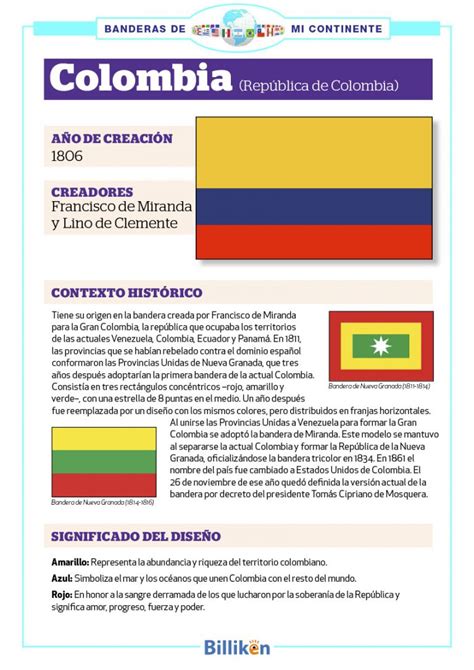 Bandera De Colombia Historia Origen Y Significado Billiken