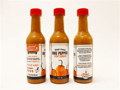One Pepper Hot Sauce Label Design By Logan Westley On Dribbble