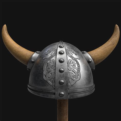 Artstation Vikings Helmet 3d Modeling Texturing