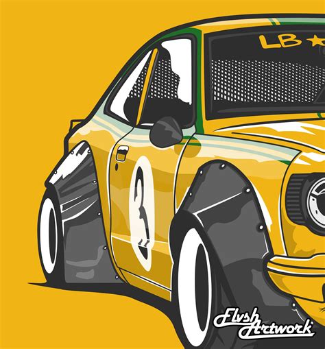Mazda Rx3 Art Cars Automotive Artwork Car Illustration