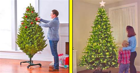 This Adjustable Height Christmas Tree Automatically Sets Itself Up And