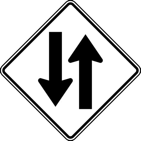 Two Way Traffic Black And White Clipart Etc