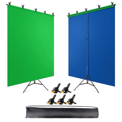 Buy Jebutu Blue Green Screen Backdrop Stand Kit 2 In 1 Reversible 5x6