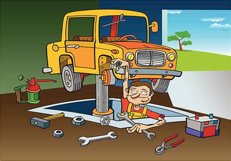 Learn numbers with cars and take part in race! Best Car Repair Cartoon Illustrations, Royalty-Free Vector ...