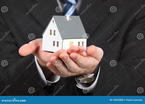 Hands With Model Of House Stock Photo Image Of Architecture 10353900