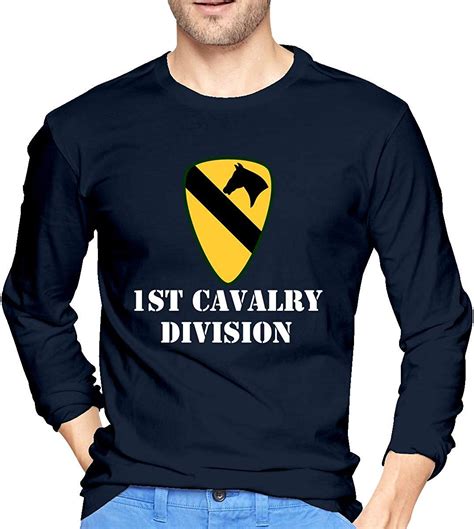 Wxzdh Army 1st Cavalry Division Mens Long Sleeve Shirt T Shirt Tee