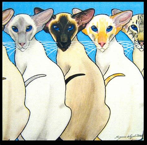 Ltd Edit Siamese Cat Print Painting Suzanne Le Good Cats