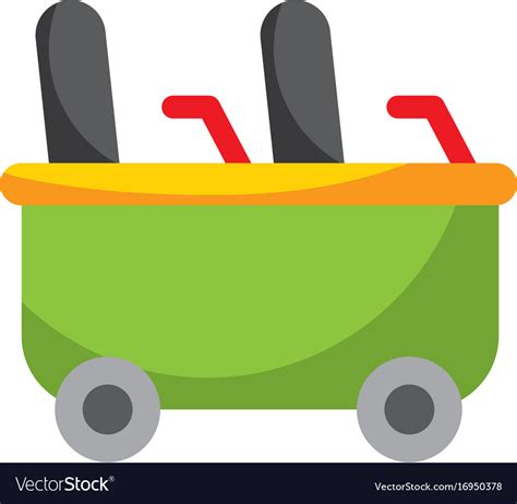 Roller Coaster Wagon Isolated Icon Royalty Free Vector Image