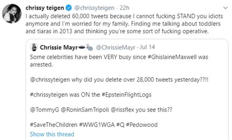 Chrissy teigen says she feels lost since being accused of bullying several people on twitter. Chrissy Teigen's deleted tweets and the Goya Foods boycott ...