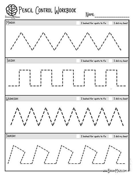 7 Pencil Control Worksheets Free Printables Literacy Learn Nursery Pencil Control Worksheets