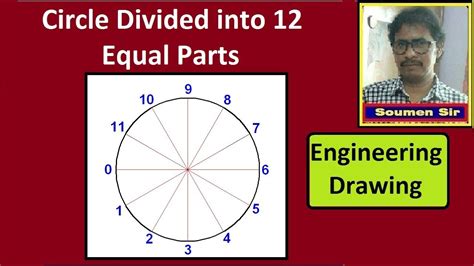 Circle Divided Into 12 Equal Parts Engineering Drawing Youtube
